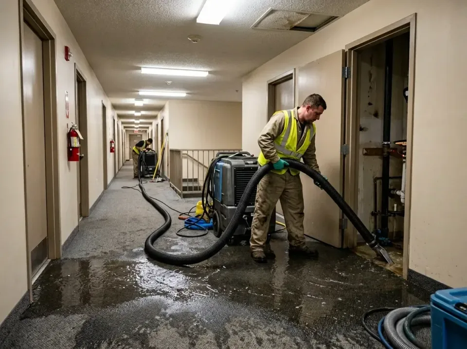 multi-unit-apartment-hallway-f-005 — frequently asked questions, Emergency Burst Pipe Water Extraction & Removal in Erwinvil…